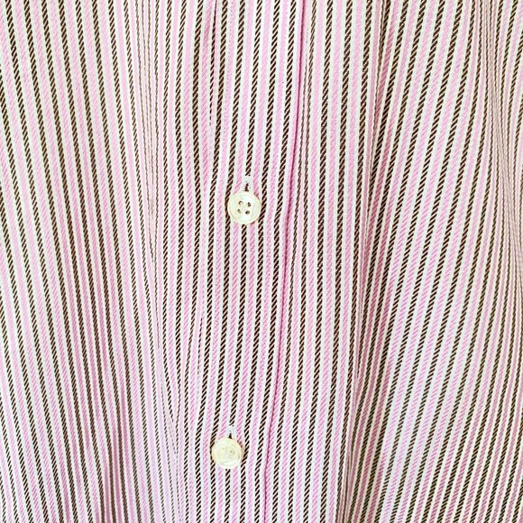 Hugo Boss Pink & Grey Striped Dress Shirt | Hugo Boss Mens Shirt - Picture 7 of 8